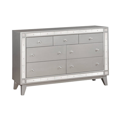 Leighton 7-Drawer Dresser Metallic Mercury Collection: This Stunning Dresser Instantly Dresses Up A Bedroom, Spacious Drawers Allow Plenty Of Space To Store. Leighton SKU: 204923 coastmega