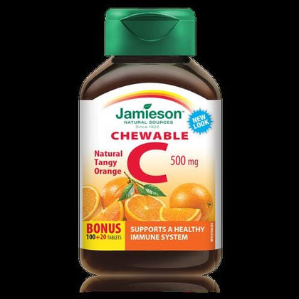 Jamieson Chewable Vitamin C 2 Units / 120 tablets Jamieson Vitamin C Chewable tablets offer all the benefits of vitamin C in a great-tasting, chewable tablet-399035