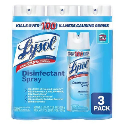 Lysol Disinfectant Spray Crisp Linen 3 Units / 562 mL / 19 oz - 410561 dayana sifontes