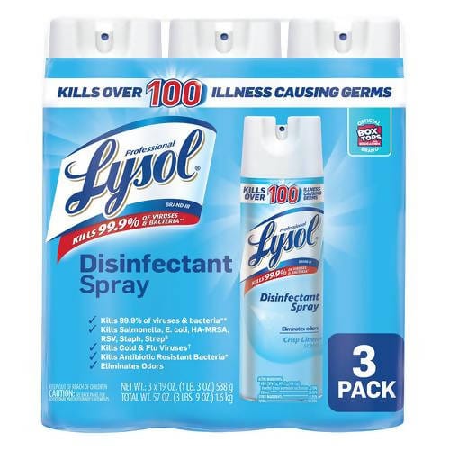 Lysol Disinfectant Spray, Crisp Linen, 19 oz, Count 410561