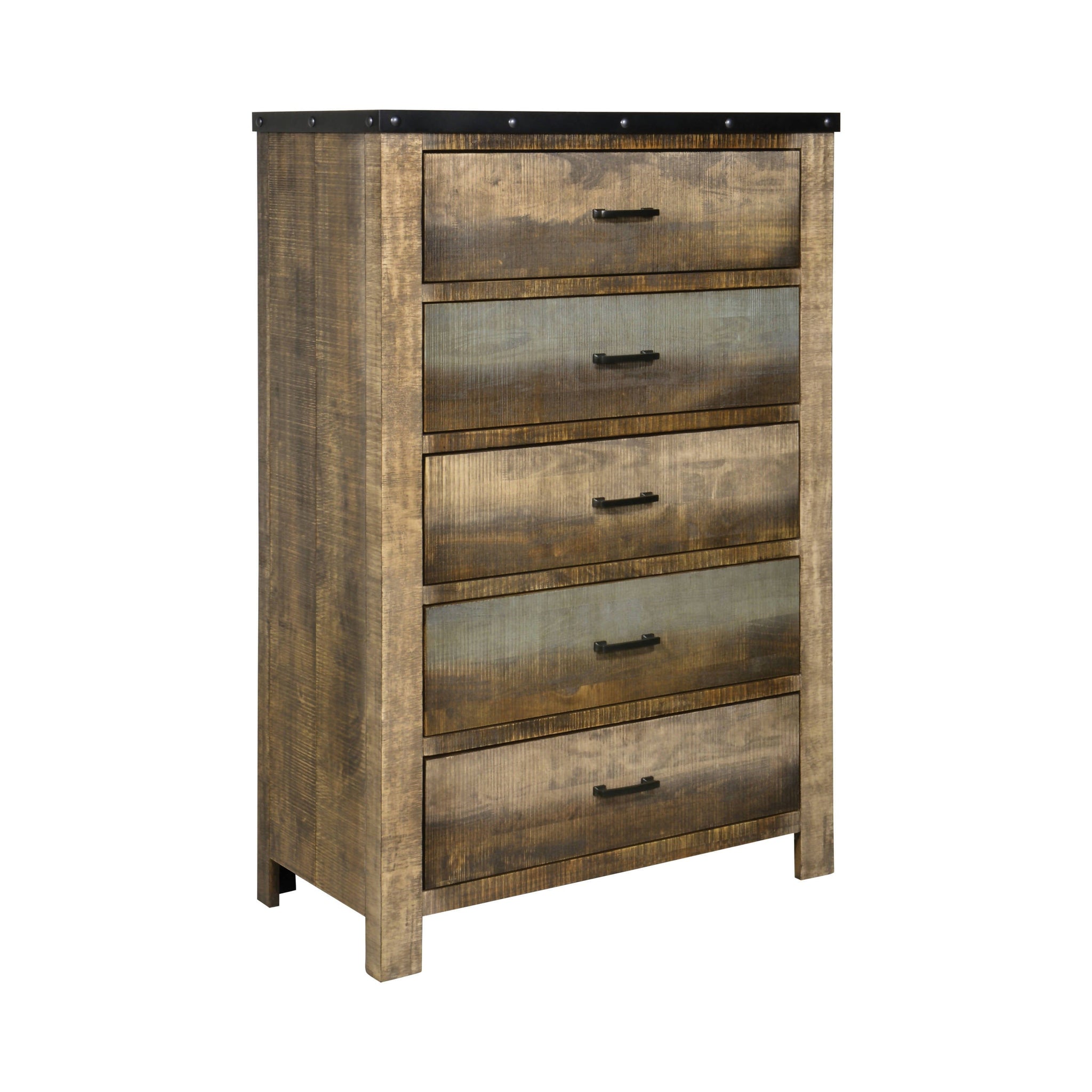 Sembene 5-Drawer Chest Antique Multi-Color Collection: You'll Love The Design Of This Chest, With Five Spacious Drawers, It Offers Ample Storage Space To Keep Your Room Organized.  SKU: 205095