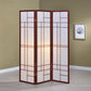 3-Panel Folding Floor Screen White And Cherry Provide a privacy measure or a Room Divider. - 900110 MEGA