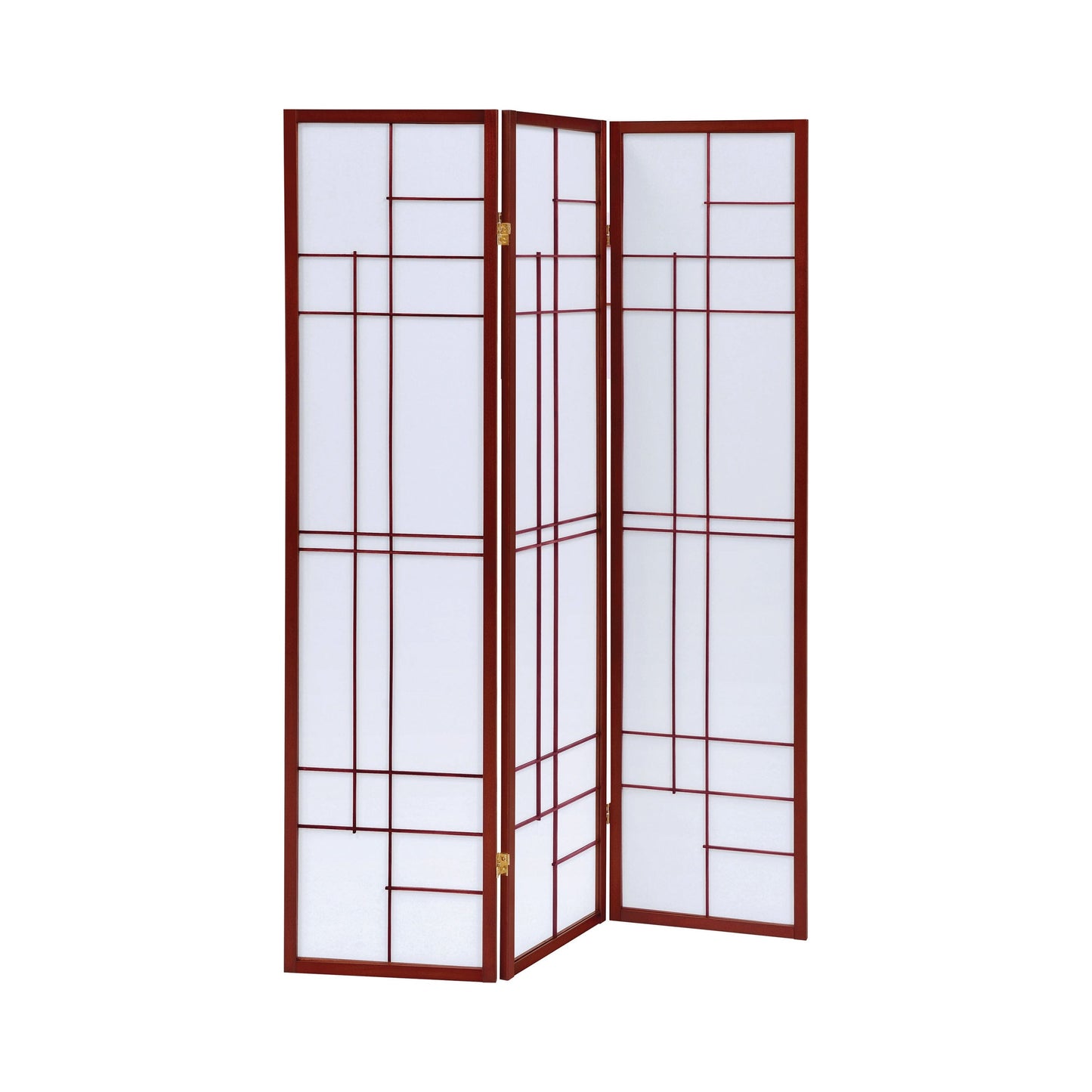 3-Panel Folding Floor Screen White And Cherry Provide a privacy measure or a Room Divider. - 900110 MEGA