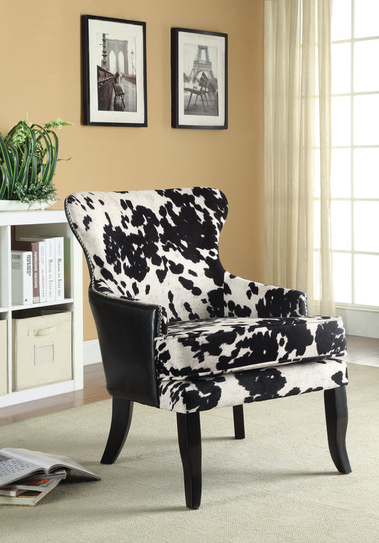 Cowhide Print Accent Chair Black And White - 902169 ebuystt