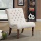 Armless Tufted Back Accent Chair Oatmeal - 902176 coastmega