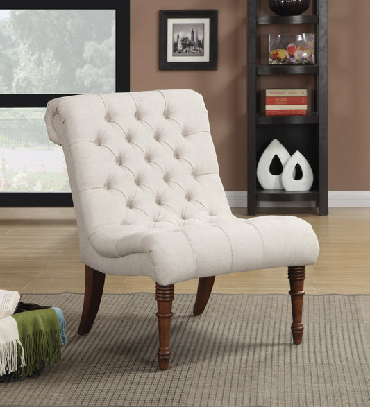 Armless Tufted Back Accent Chair Oatmeal - 902176 coastmega
