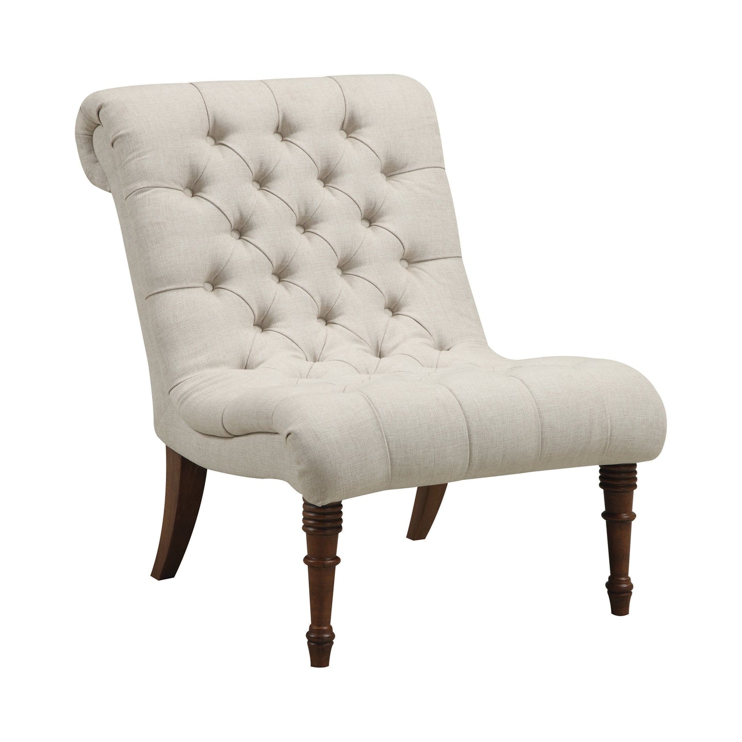Armless Tufted Back Accent Chair Oatmeal - 902176 coastmega