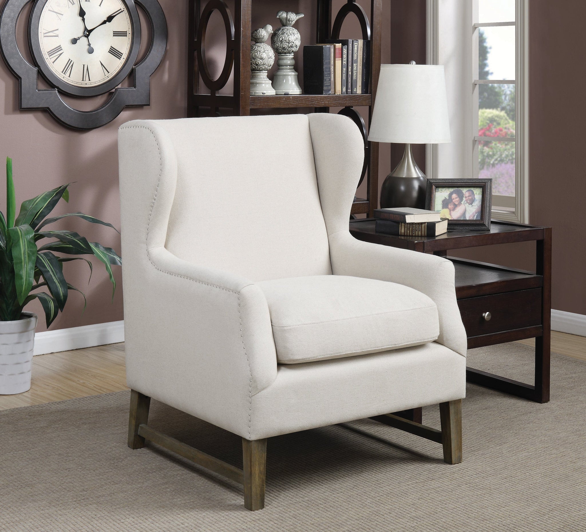 Wing Back Accent Chair Cream - 902490
