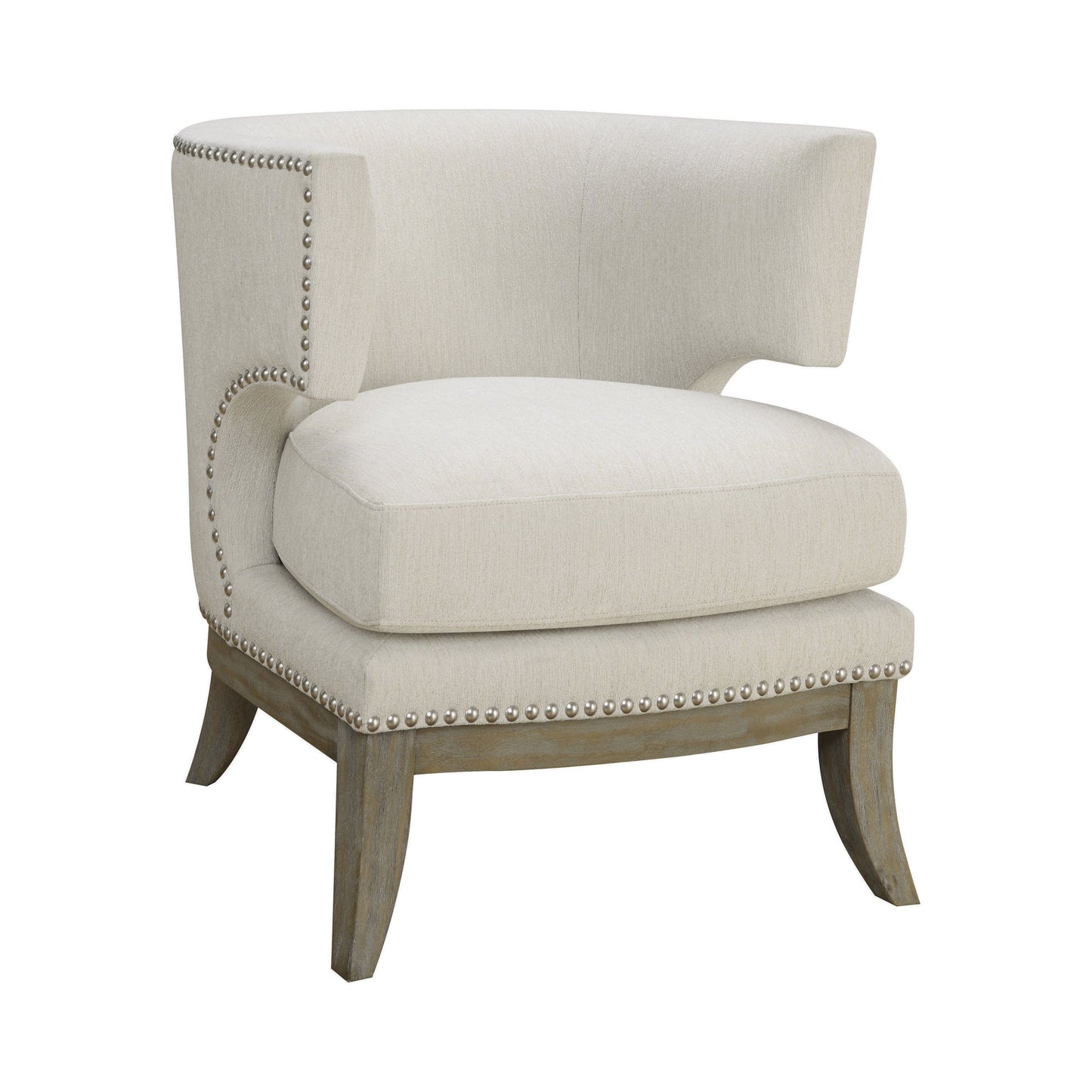 Barrel Back Accent Chair White And Weathered Grey - 902559 ebuystt