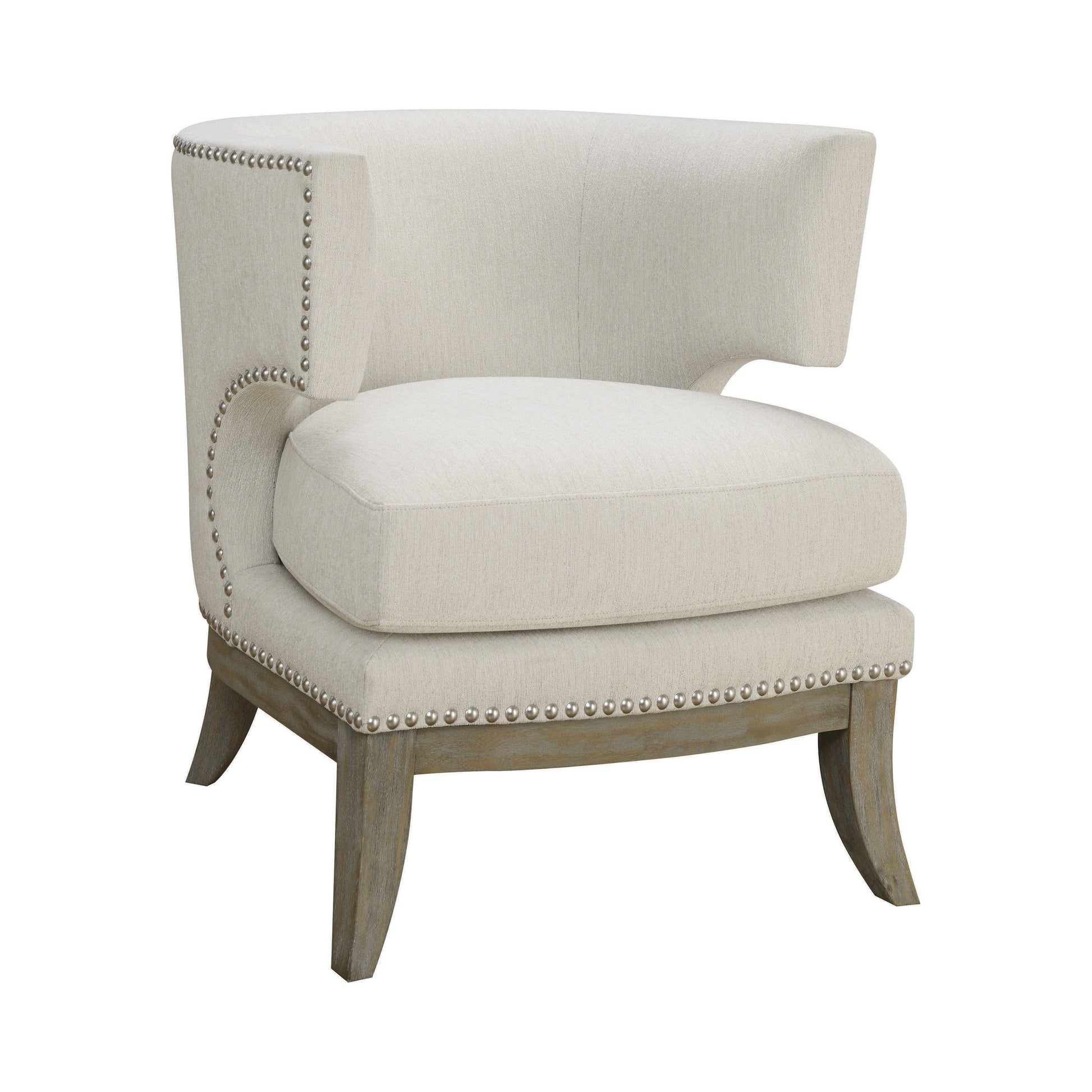 Barrel Back Accent Chair White And Weathered Grey - 902559 ebuystt