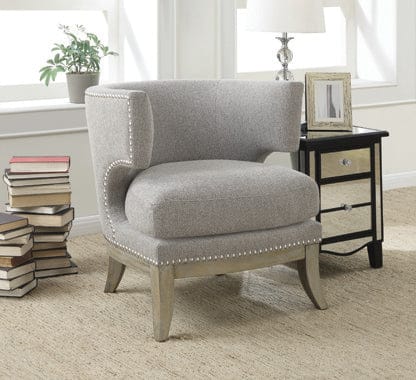 Barrel Back Accent Chair White And Weathered Grey - 902559 ebuystt