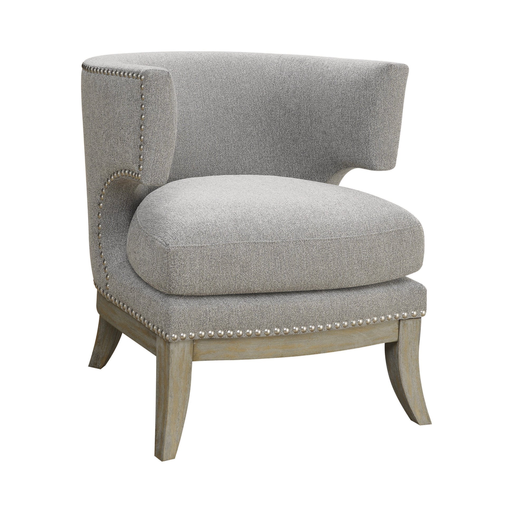 Barrel Back Accent Chair White And Weathered Grey - 902559 ebuystt