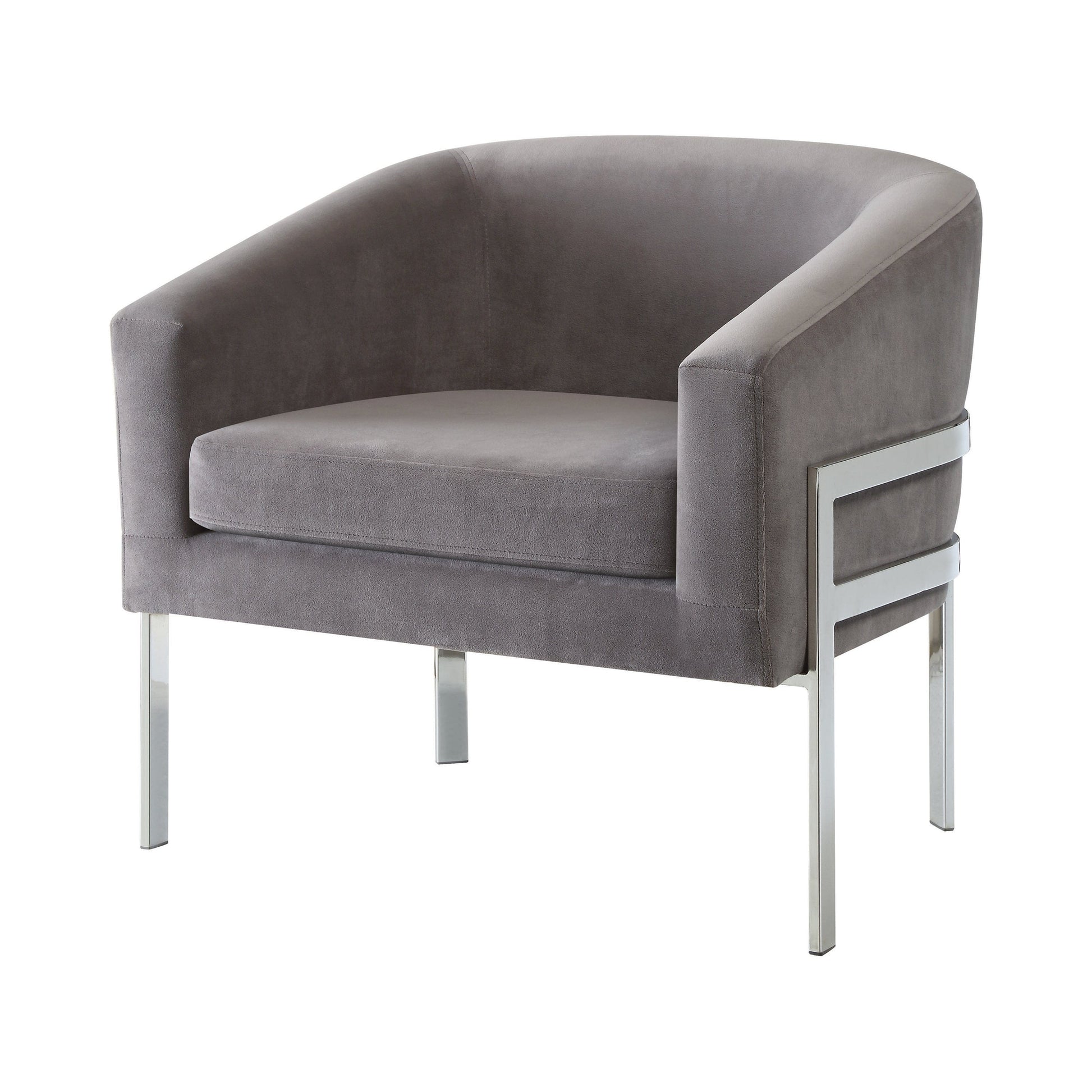 Barrel Back Accent Chair With Sloped Arm Grey - 902563 ebuystt