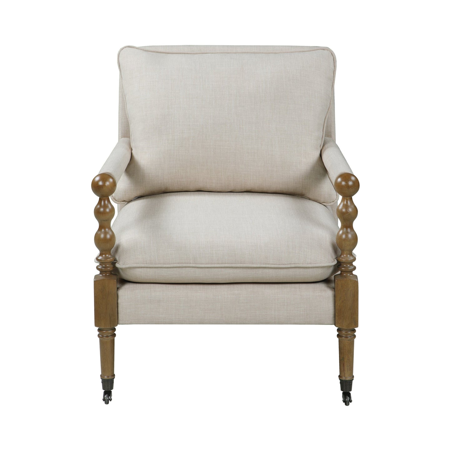 Upholstered Accent Chair With Casters Beige - 903058 ebuystt