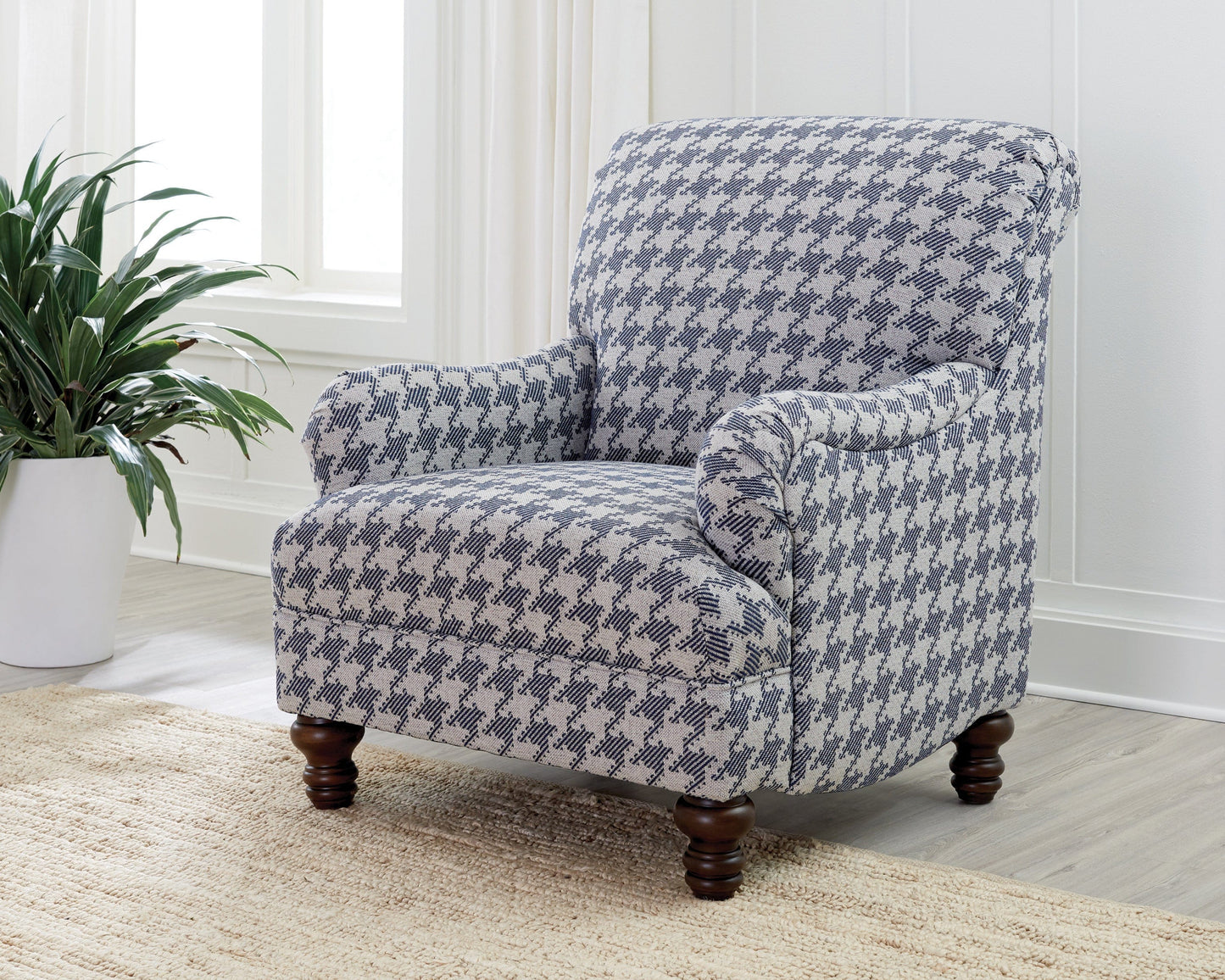 Gwen Recessed Arms Accent Chair Blue - 903093 ebuystt