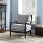 Cushion Back Accent Chair Grey And Black - 903824 ebuystt