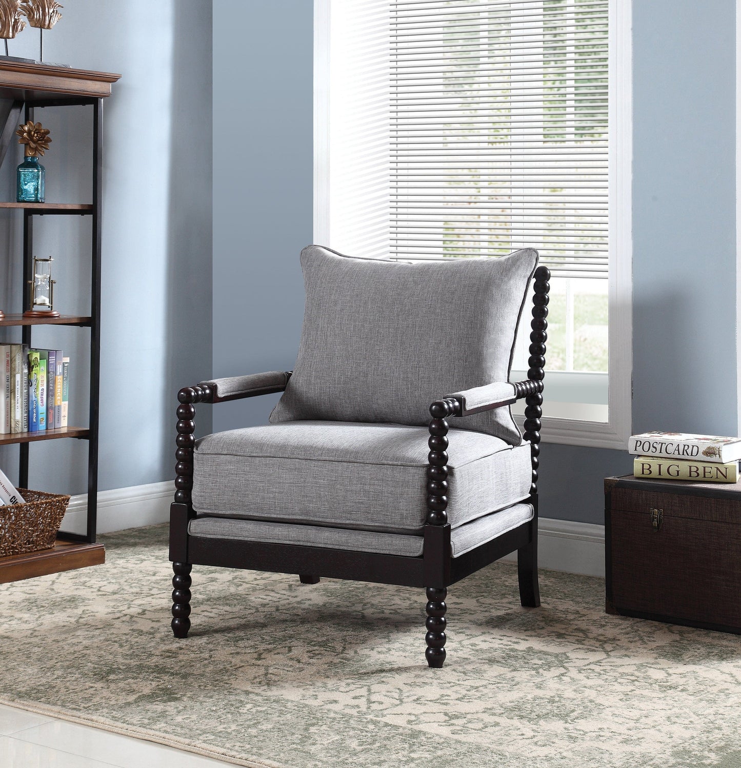 Cushion Back Accent Chair Grey And Black - 903824 ebuystt