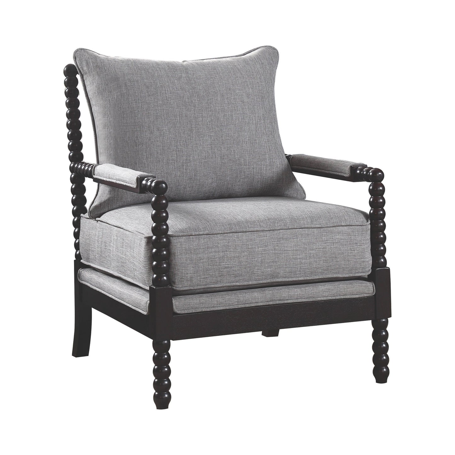 Cushion Back Accent Chair Grey And Black - 903824 ebuystt