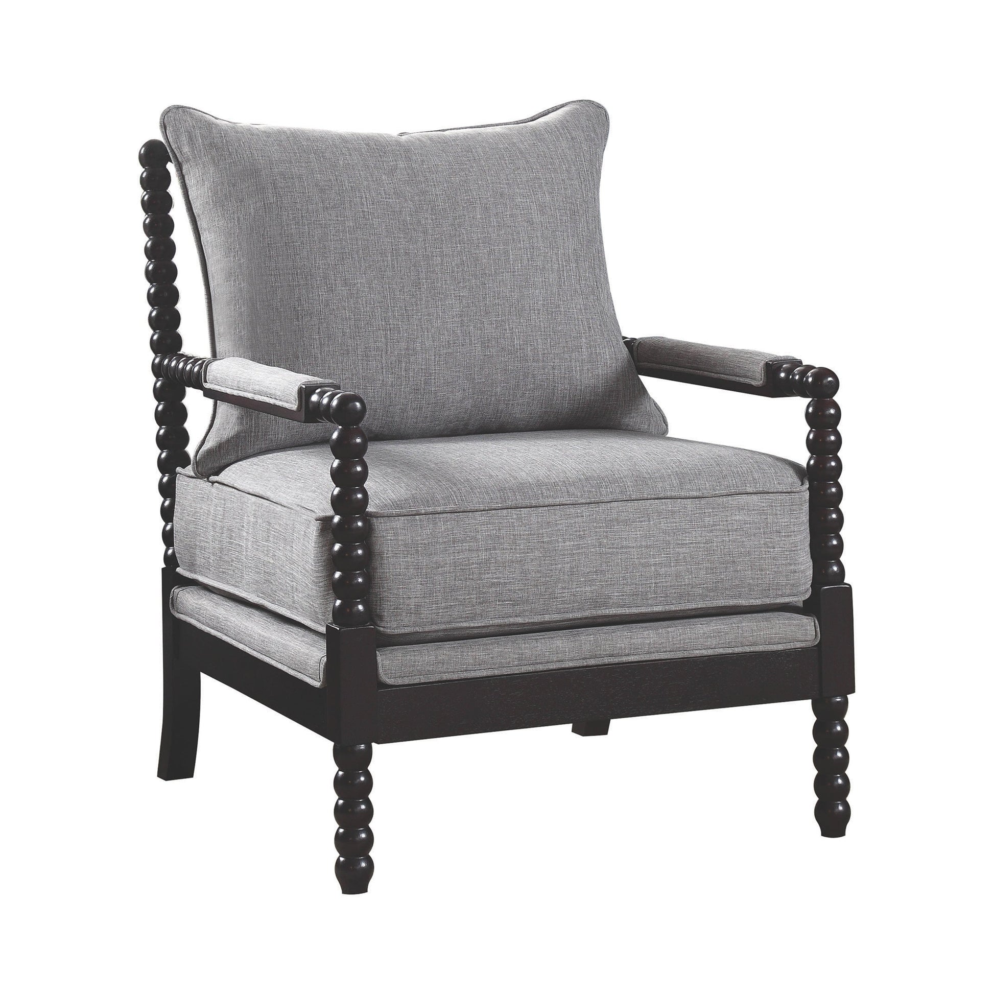 Cushion Back Accent Chair Grey And Black - 903824 ebuystt