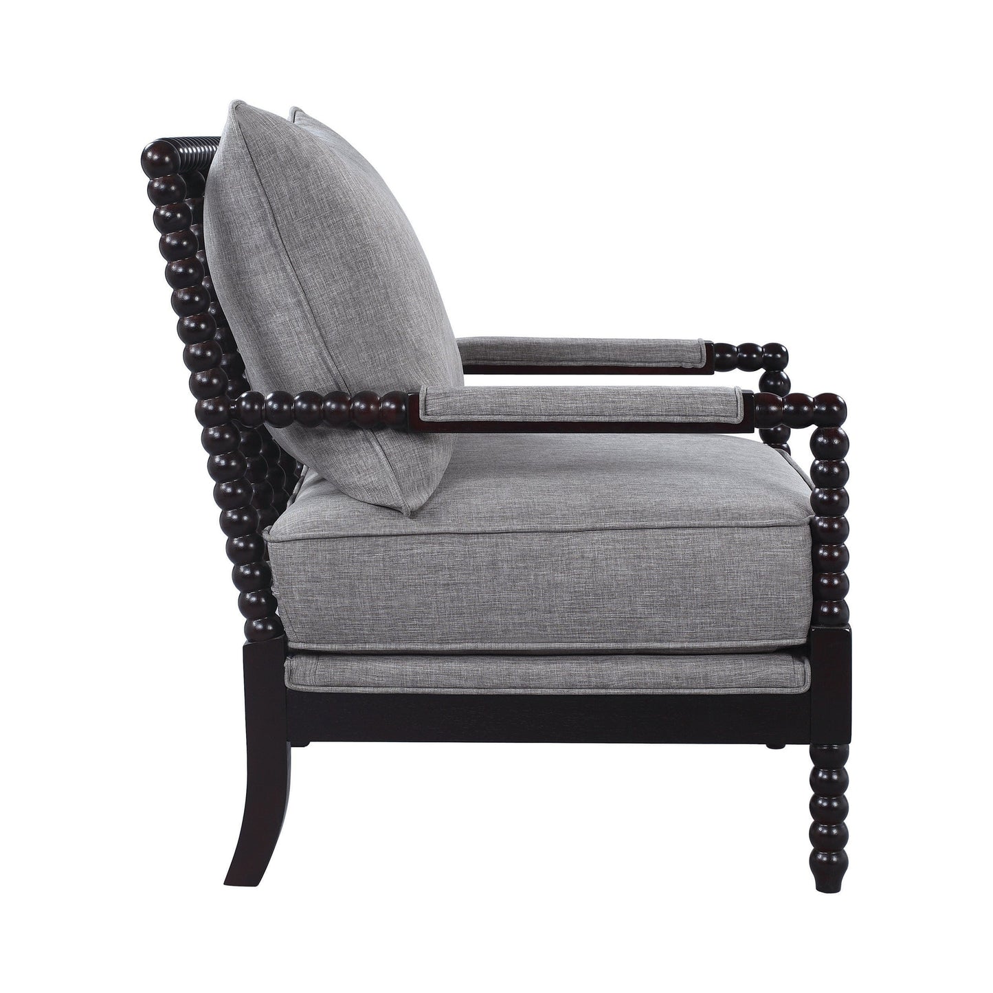 Cushion Back Accent Chair Grey And Black - 903824 ebuystt