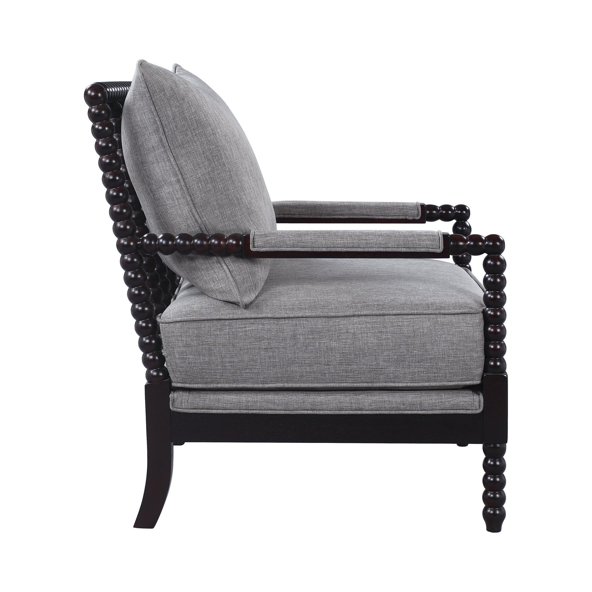 Cushion Back Accent Chair Grey And Black - 903824 ebuystt