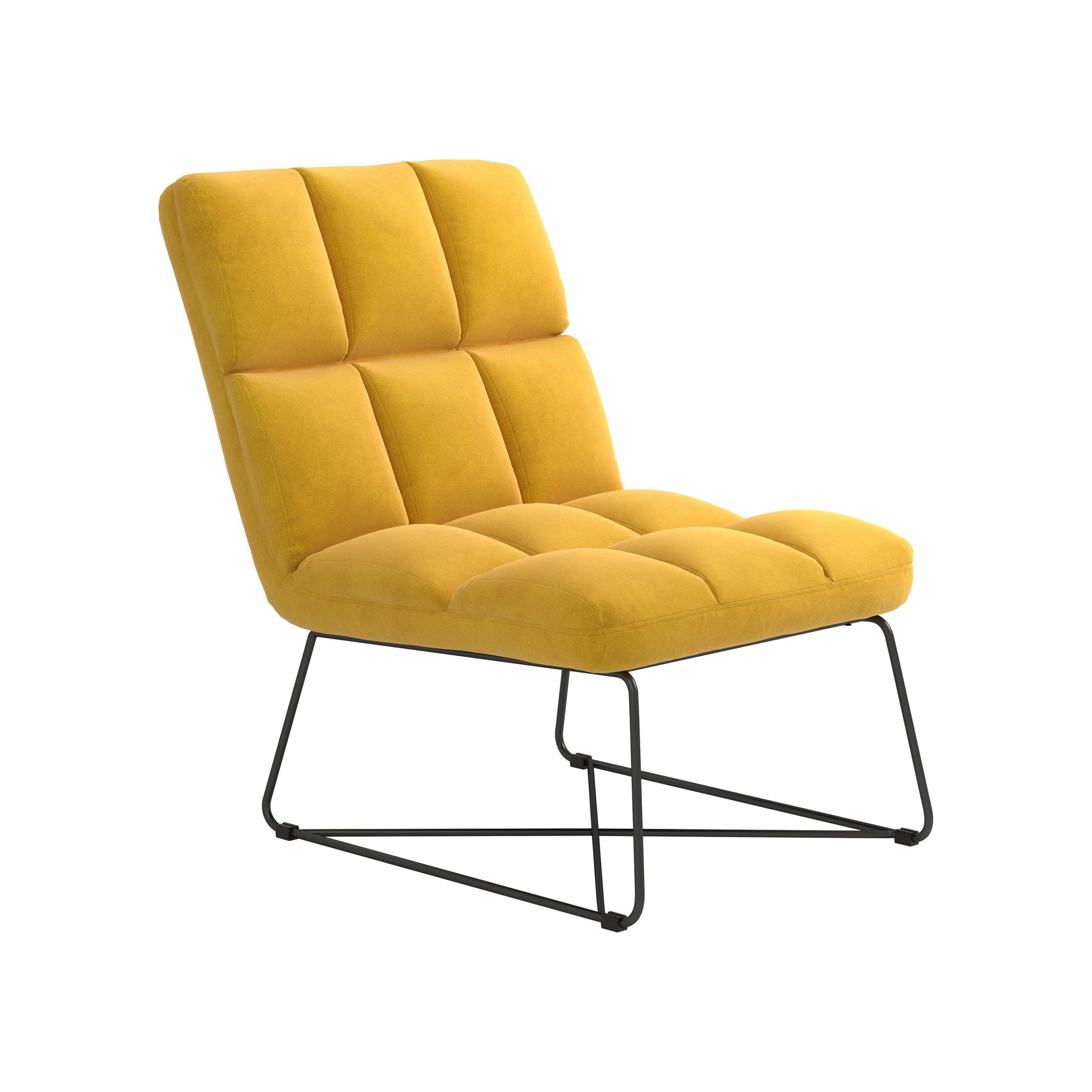 Armless Upholstered Accent Chair Yellow - 903837 ebuystt