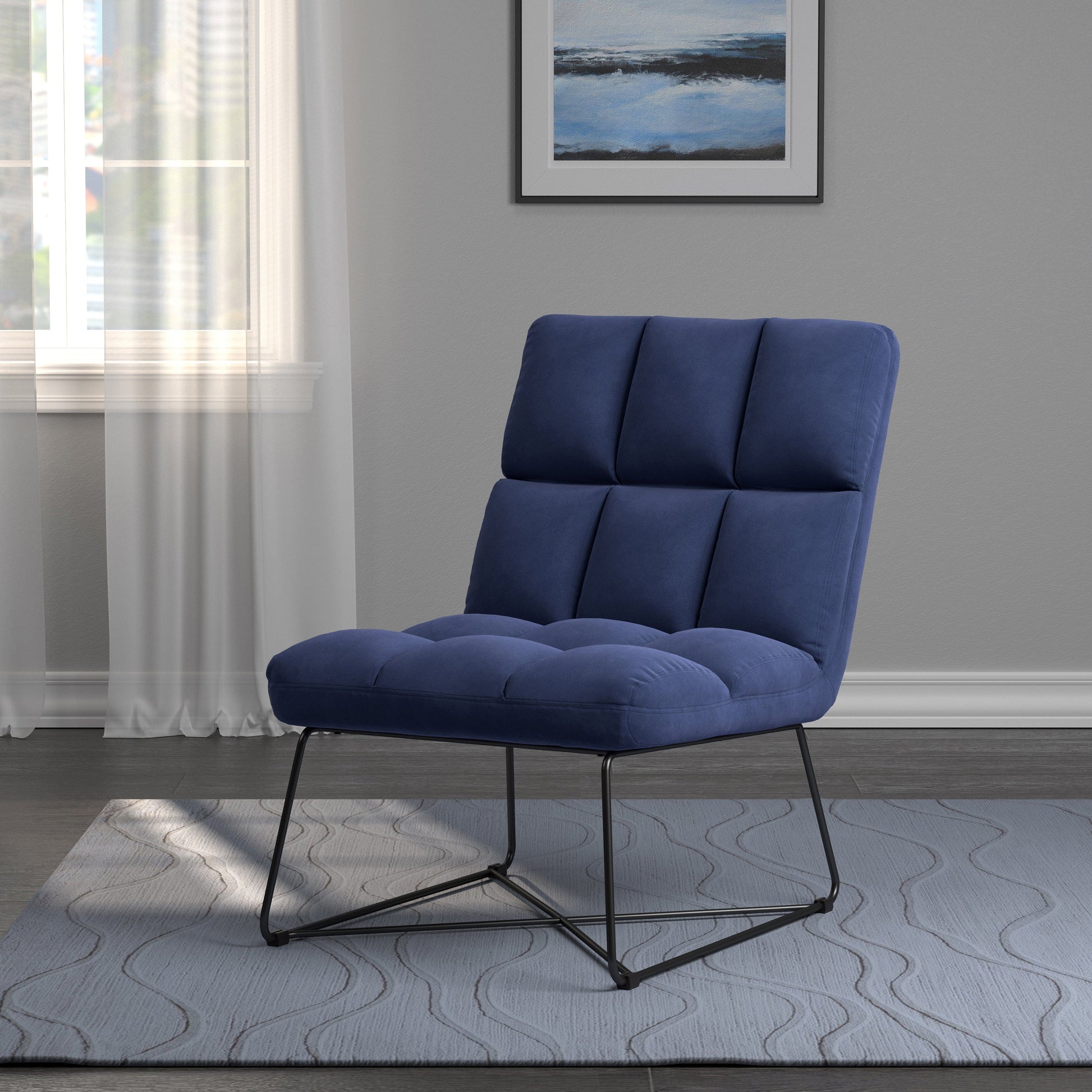 Armless Upholstered Accent Chair Yellow - 903837 ebuystt