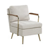 Upholstered Accent Chair Beige And Brass - 903841