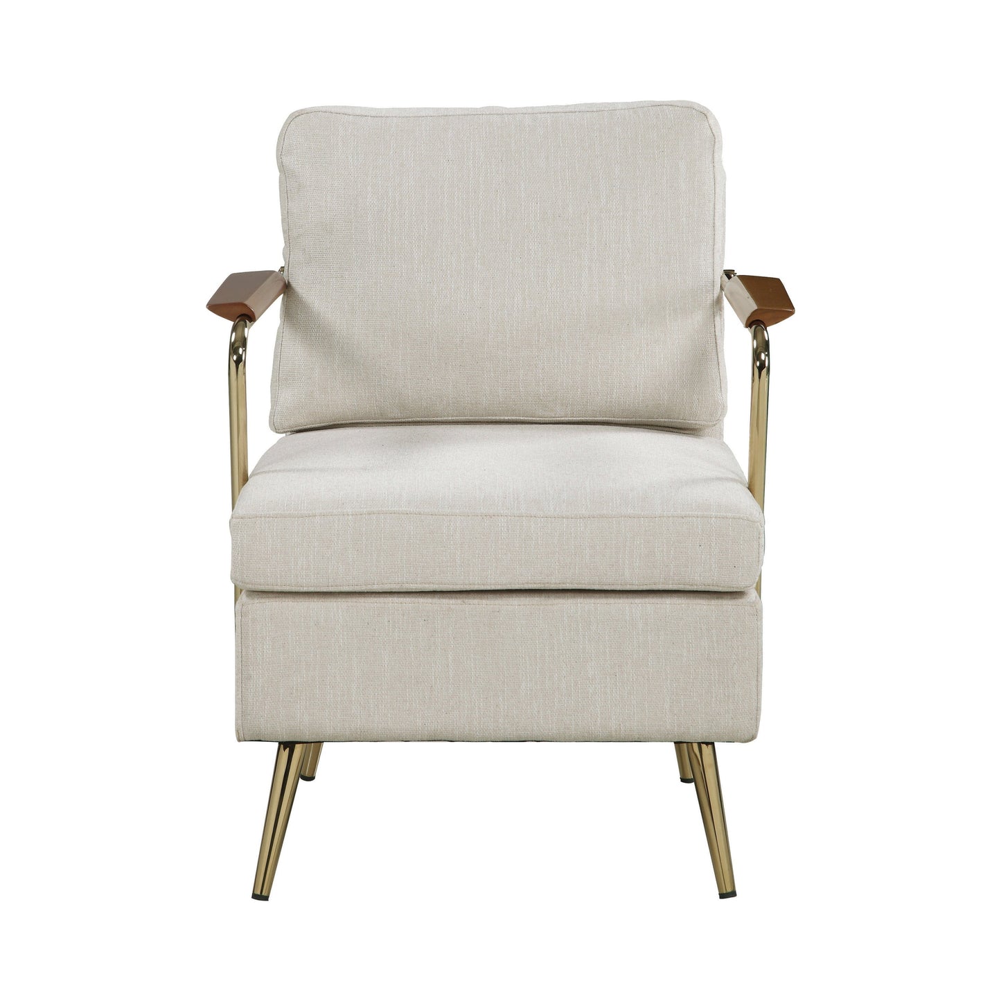 Upholstered Accent Chair Beige And Brass - 903841 ebuystt