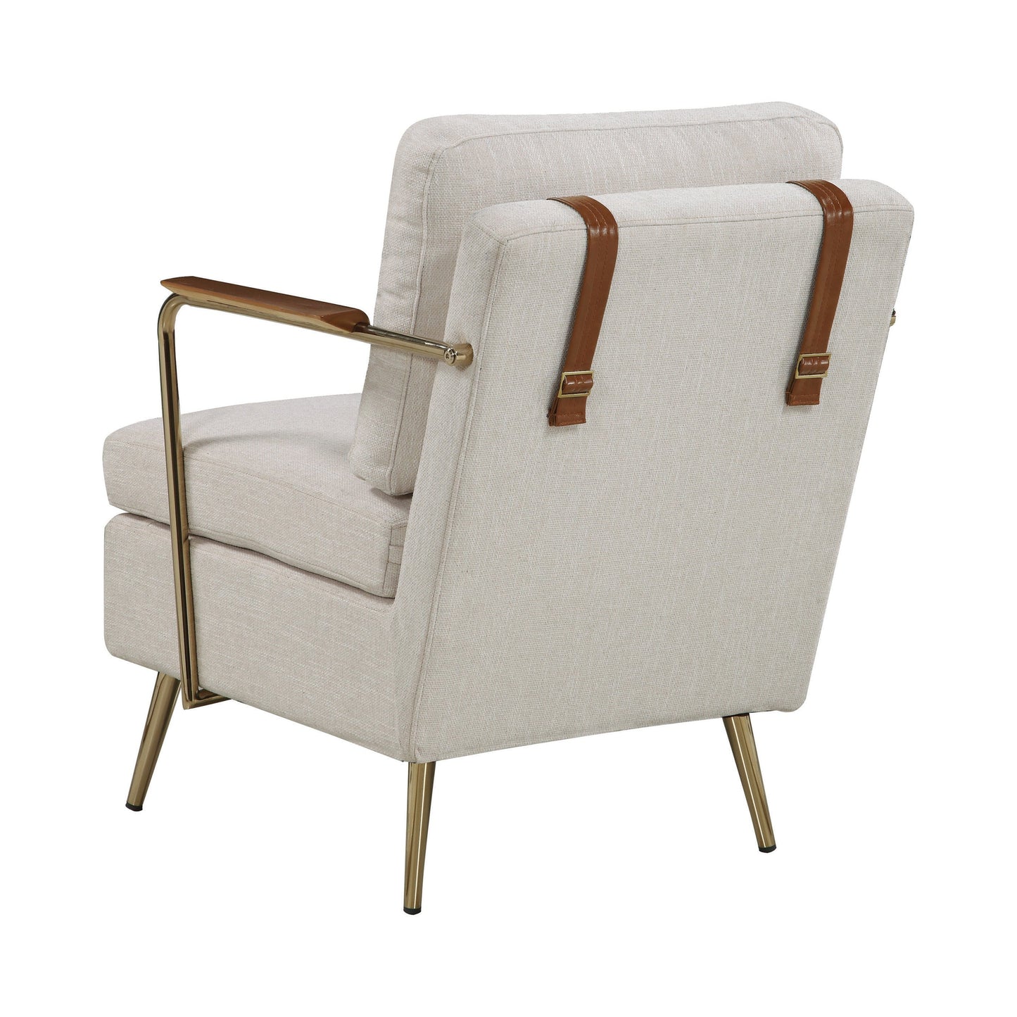 Upholstered Accent Chair Beige And Brass - 903841 ebuystt