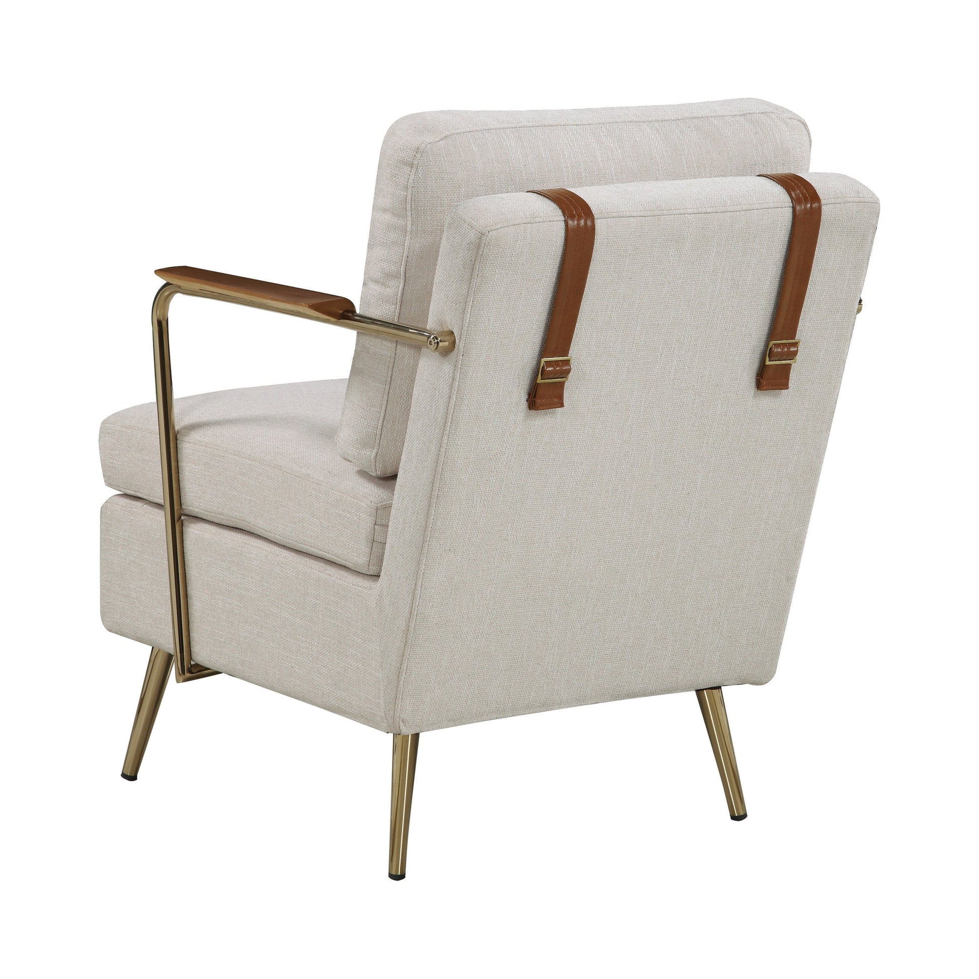Upholstered Accent Chair Beige And Brass - 903841 ebuystt