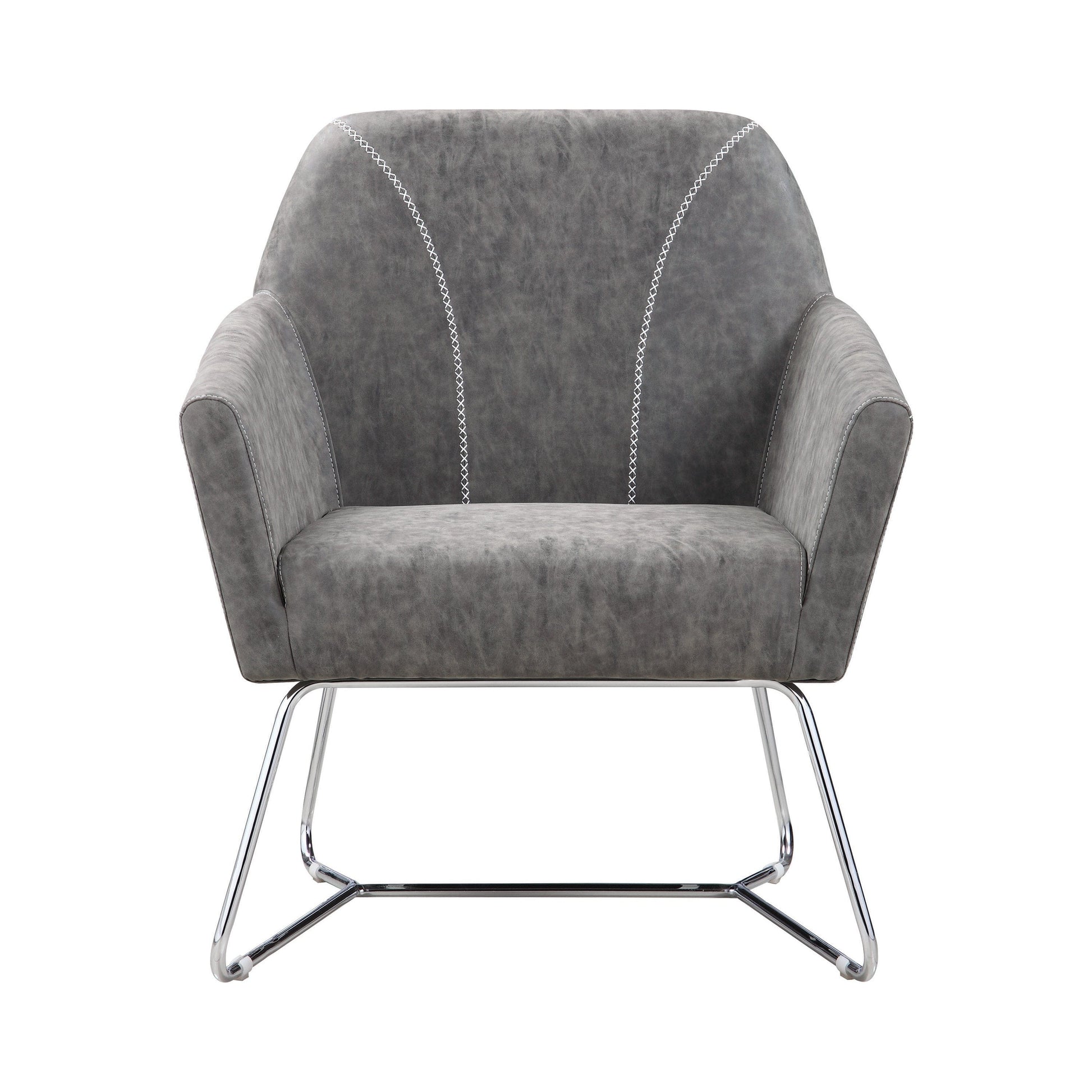 Sloped Arm Upholstered Accent Chair Grey - 903850 ebuystt