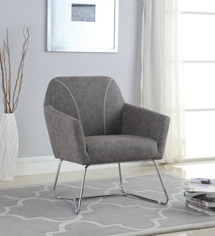 Sloped Arm Upholstered Accent Chair Grey - 903850
