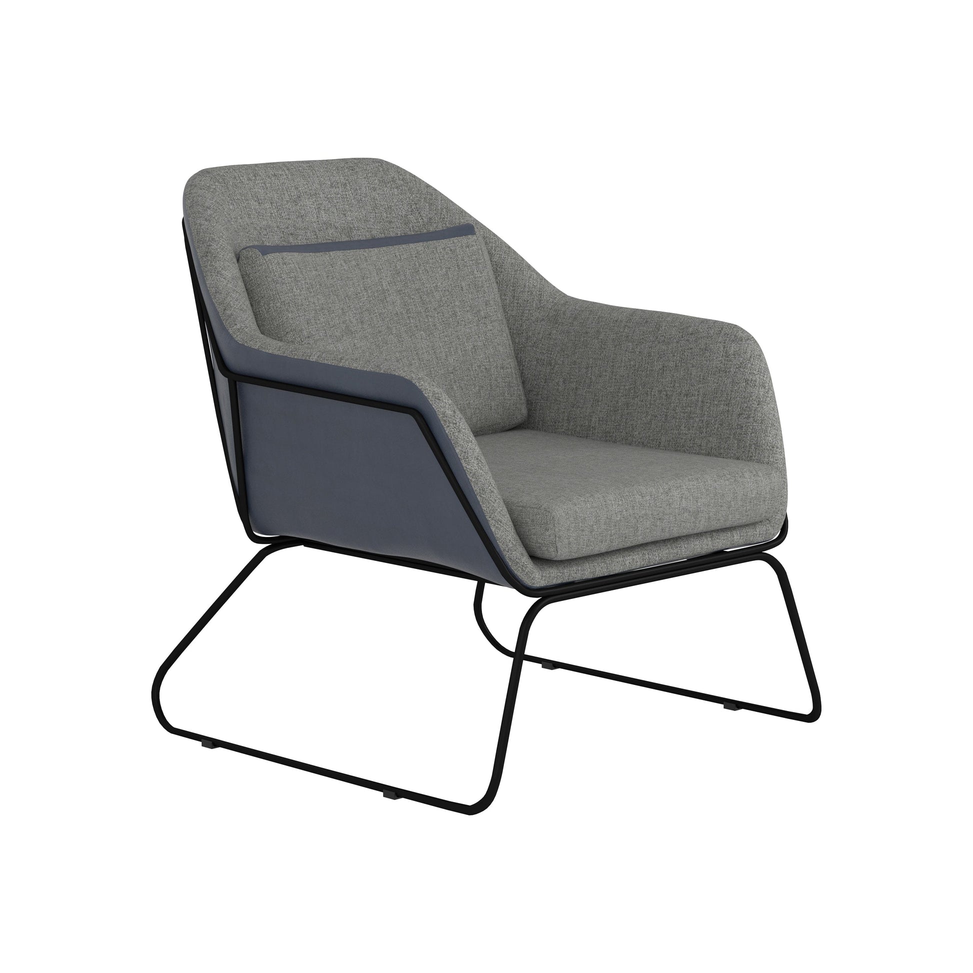 Metal Sled Leg Accent Chair Grey And Blue - 903980 ebuystt