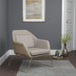Metal Sled Leg Accent Chair Beige - 903981 ebuystt
