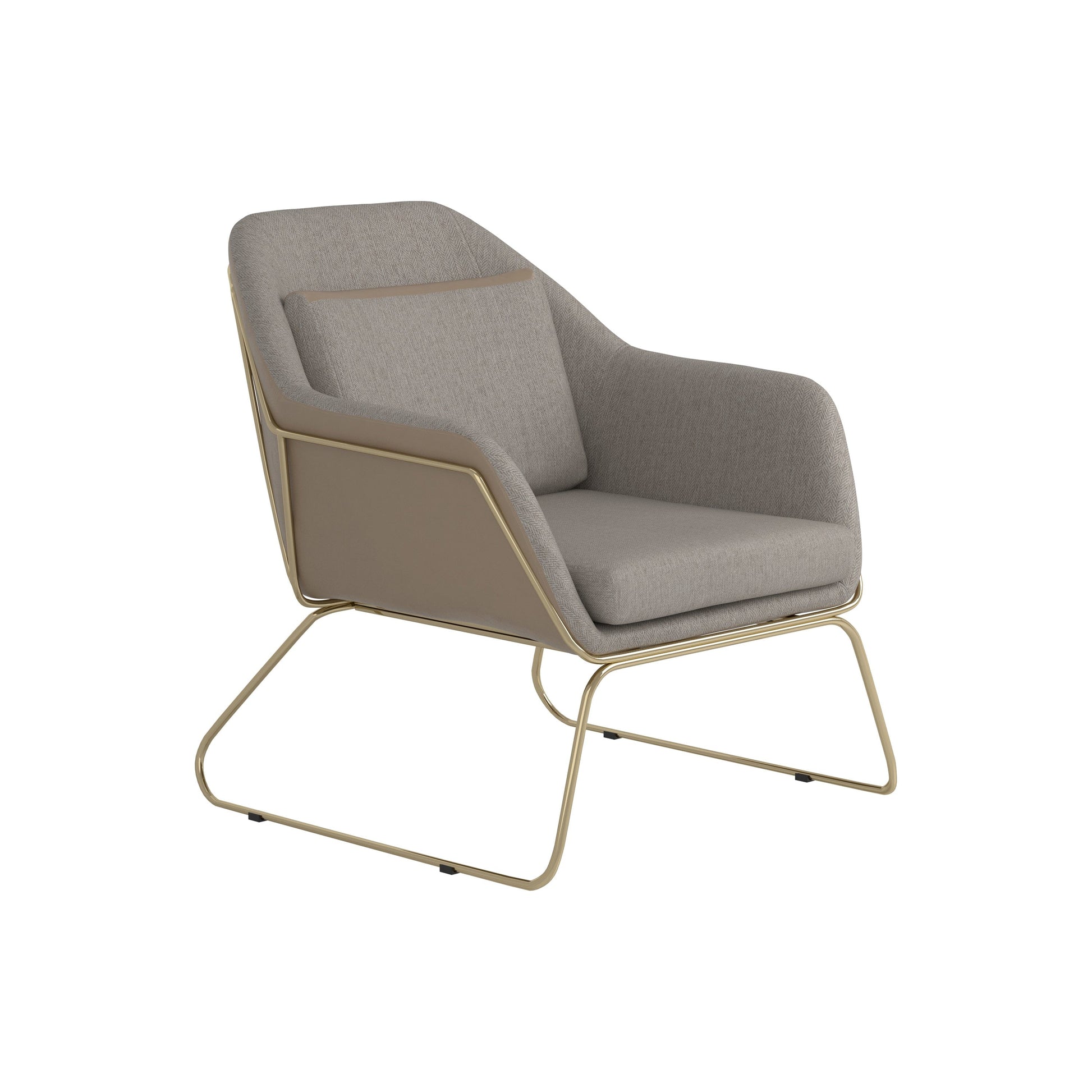 Metal Sled Leg Accent Chair Beige - 903981 ebuystt