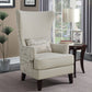 Curved Arm High Back Accent Chair Cream - 904047 ebuystt