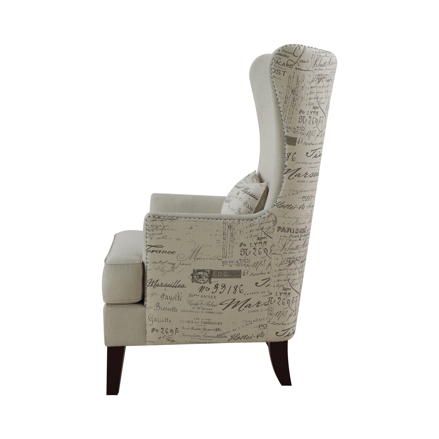 Curved Arm High Back Accent Chair Cream - 904047 ebuystt