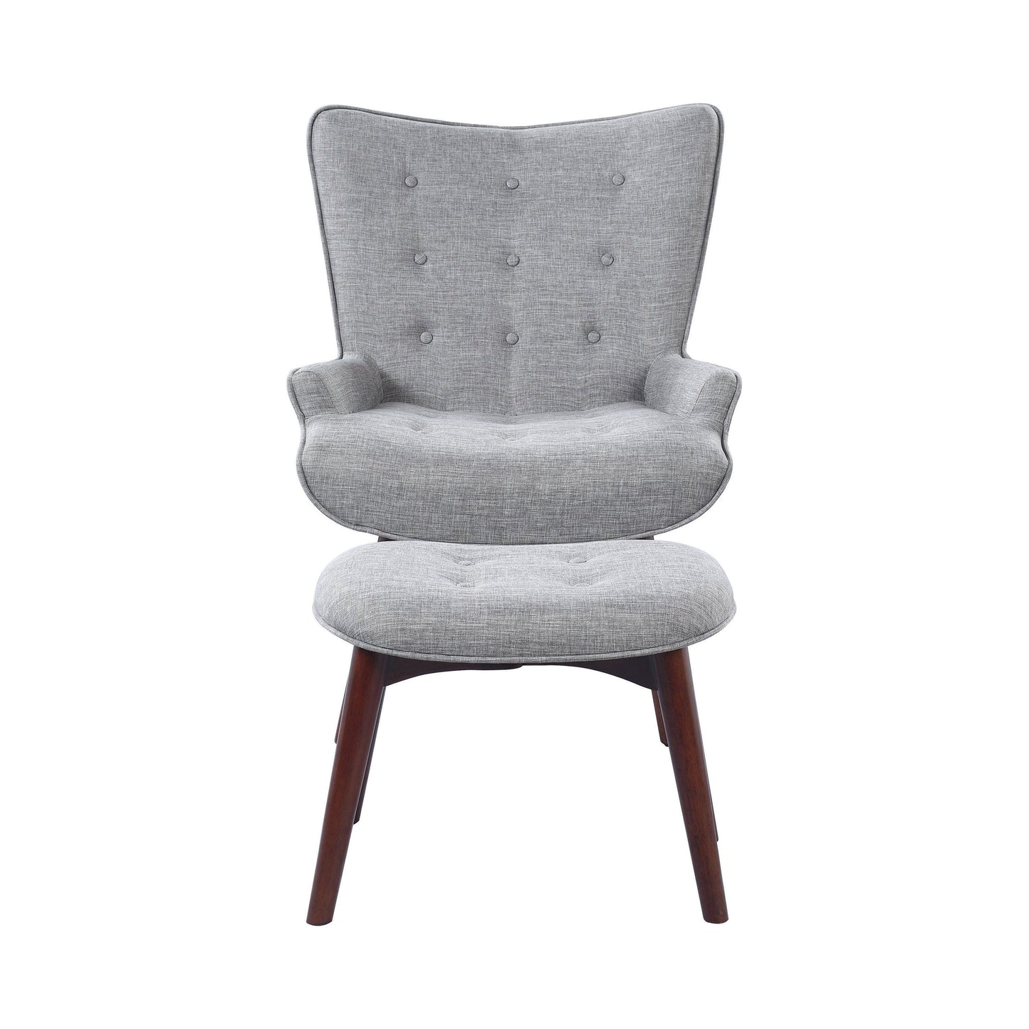 Upholstered Accent Chair With Ottoman Grey And Brown - 904119 ebuystt