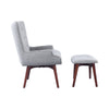 Upholstered Accent Chair With Ottoman Grey And Brown - 904119