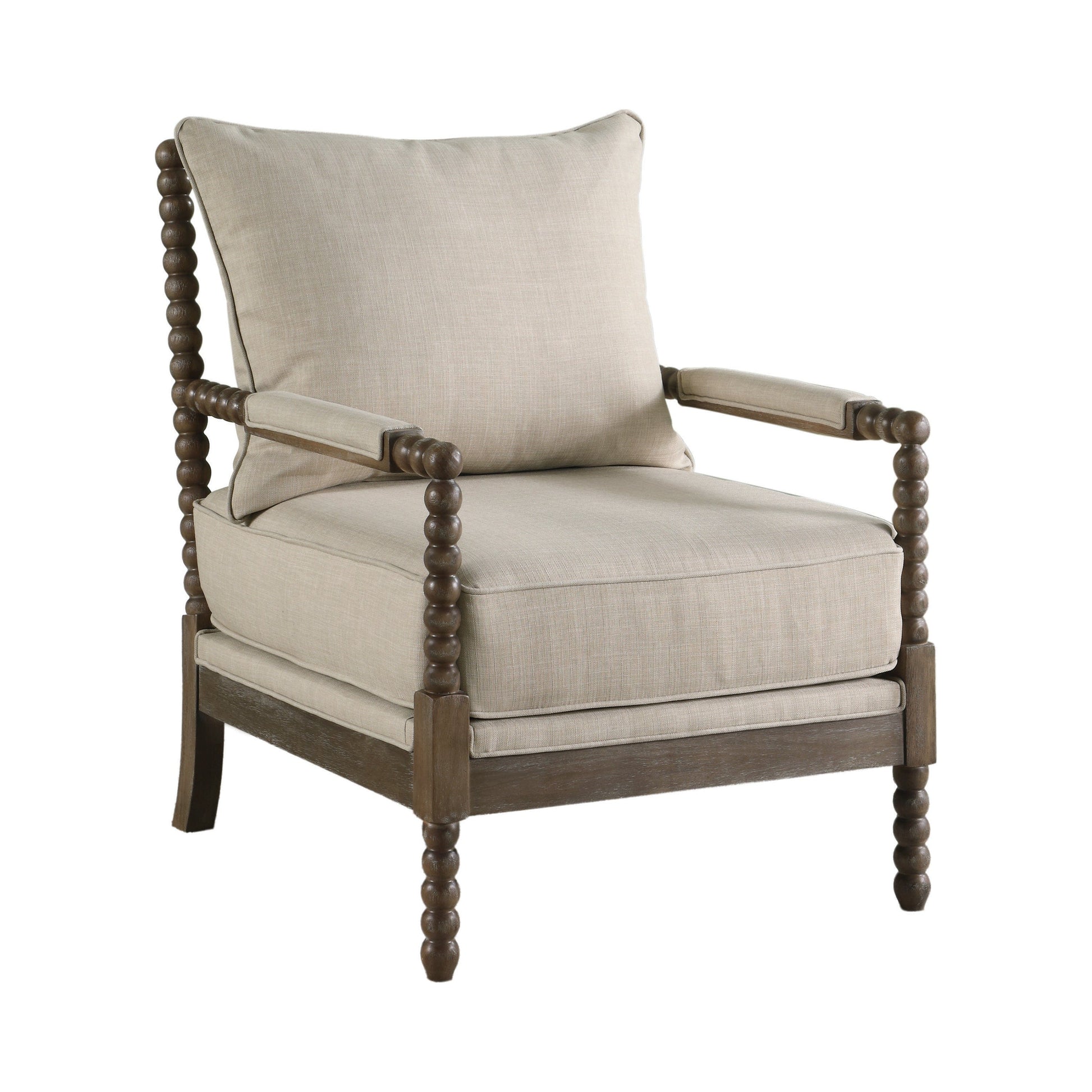 Cushion Back Accent Chair Oatmeal And Natural - 905362 ebuystt