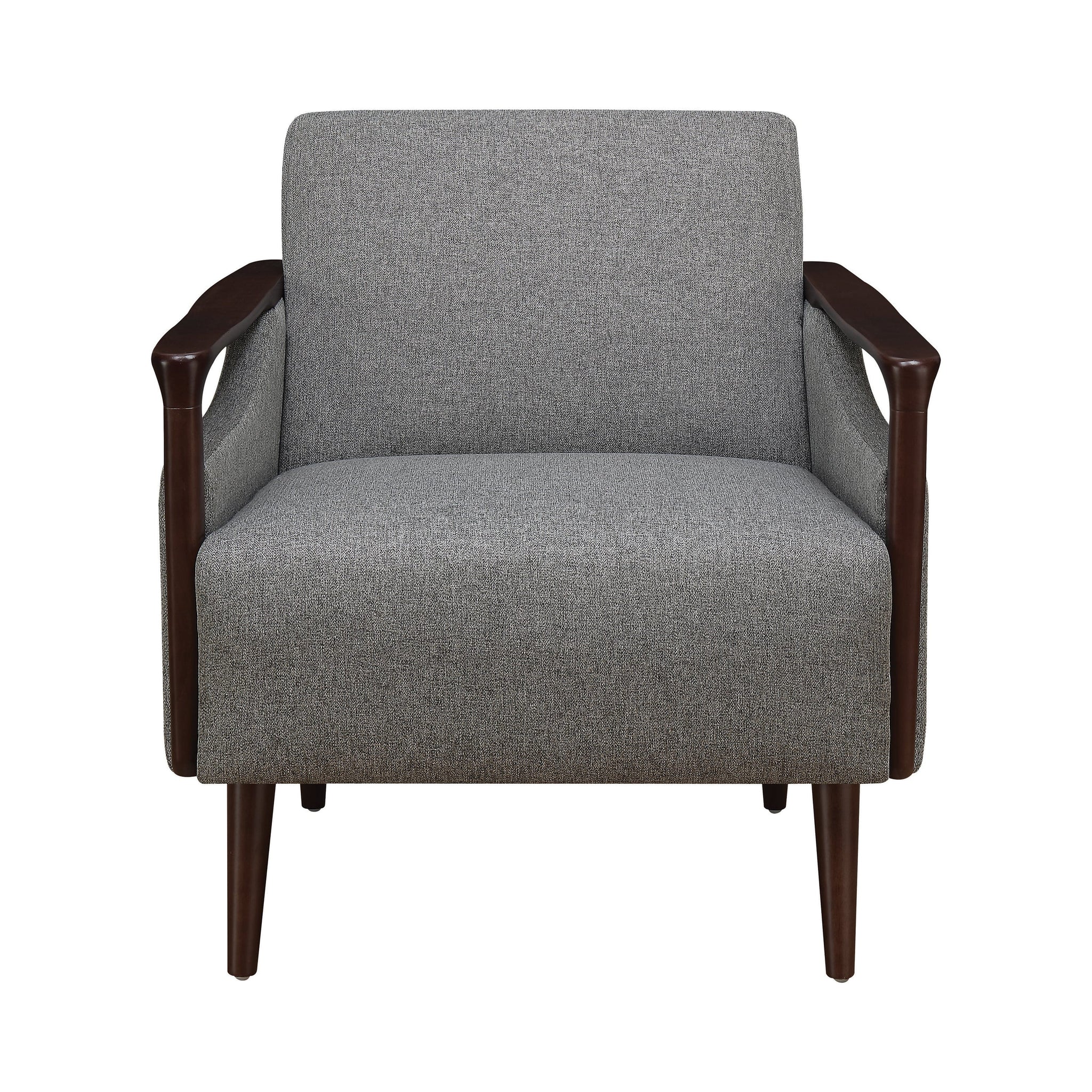 Upholstered Accent Chair Grey And Brown - 905392