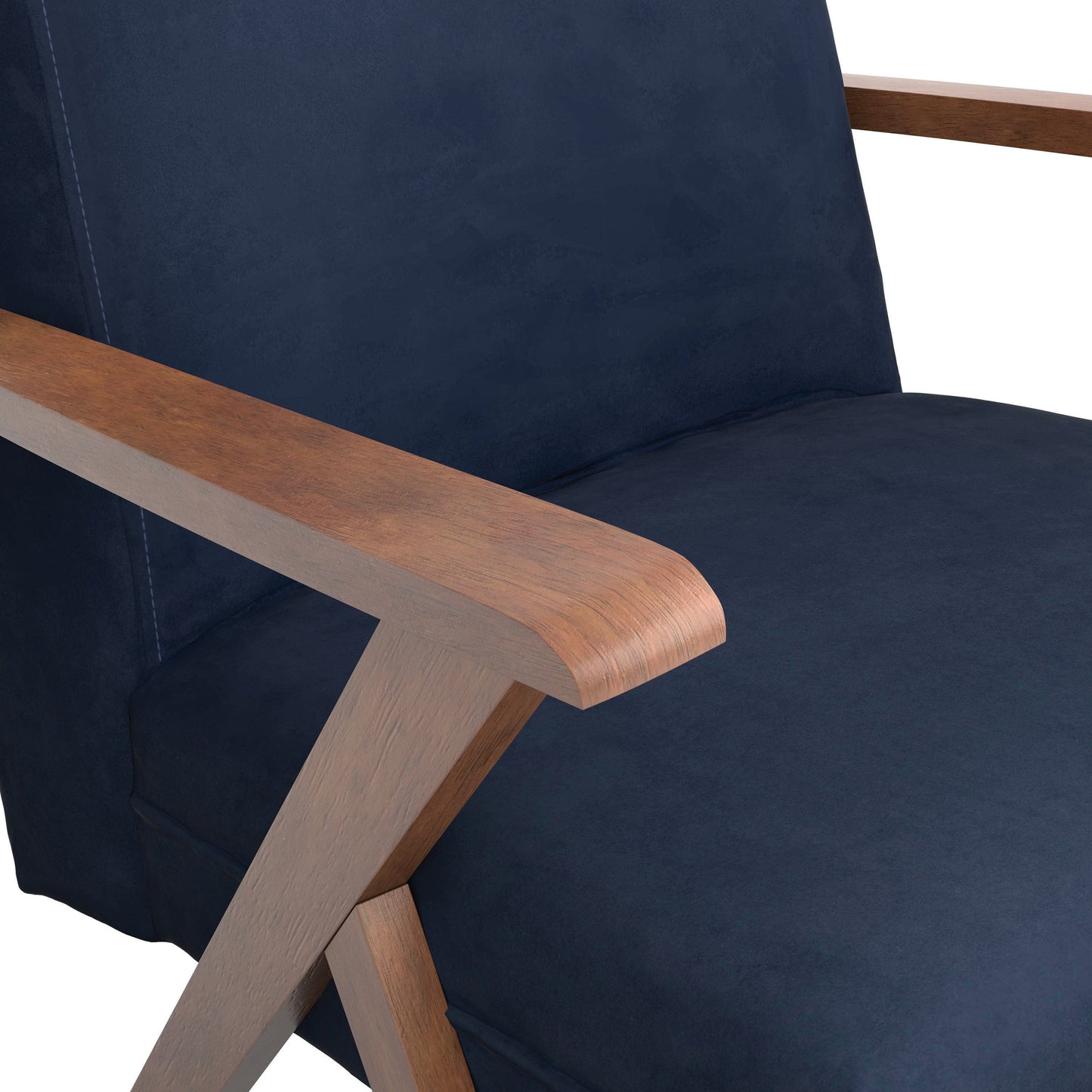 Monrovia Wooden Arms Accent Chair Dark Blue And Walnut - 905415 ebuystt