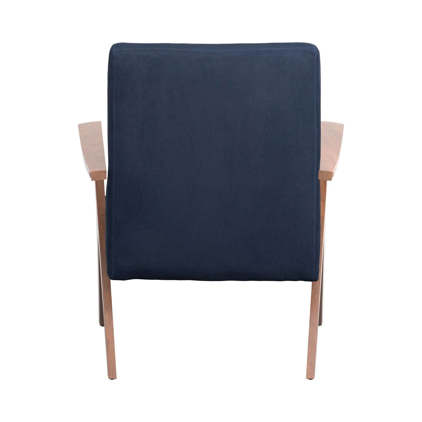 Monrovia Wooden Arms Accent Chair Dark Blue And Walnut - 905415 ebuystt