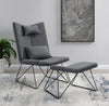 Padded Armless Accent Chair With Ottoman Grey - 905528