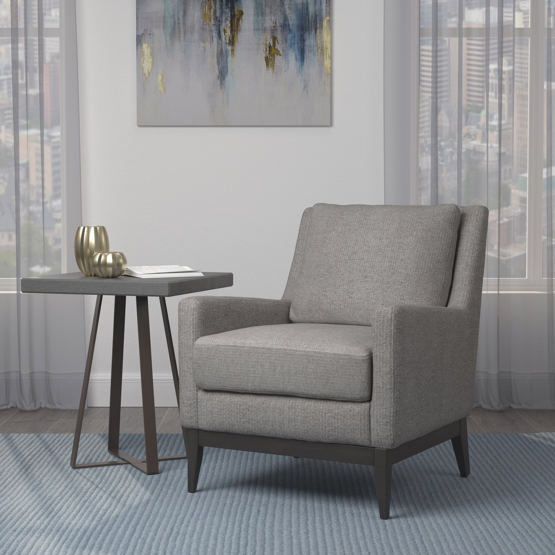 Track Arm Upholstered Accent Chair Warm Grey - 905531 ebuystt