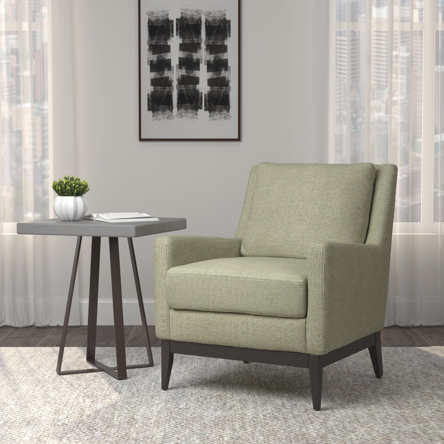 Track Arm Upholstered Accent Chair Warm Grey - 905531 ebuystt