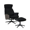Adjustable Height Accent Chair With Ottoman Black - 905555