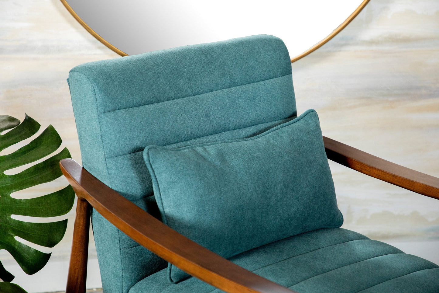 Wooden Arm Accent Chair Teal And Walnut - 905572 ebuystt