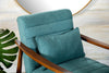 Wooden Arm Accent Chair Teal And Walnut - 905572